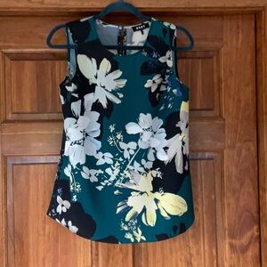 DKNY Jewel Tone Floral Sleeveless Top NWOT